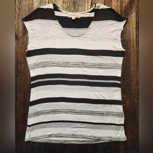 Philosophy Women's Top Shirt Tee Black and White Striped Size S